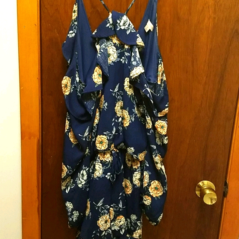 Navy Floral  romper